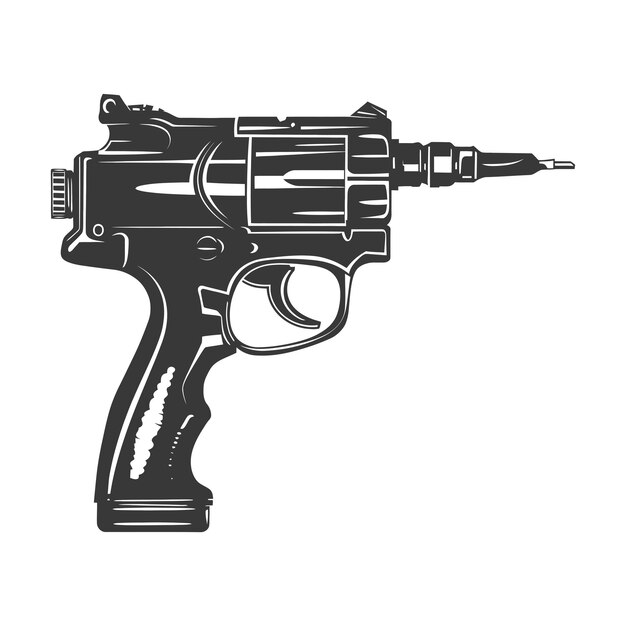 Vector silueta herramienta de pintura de pistola de pulverización sólo color negro