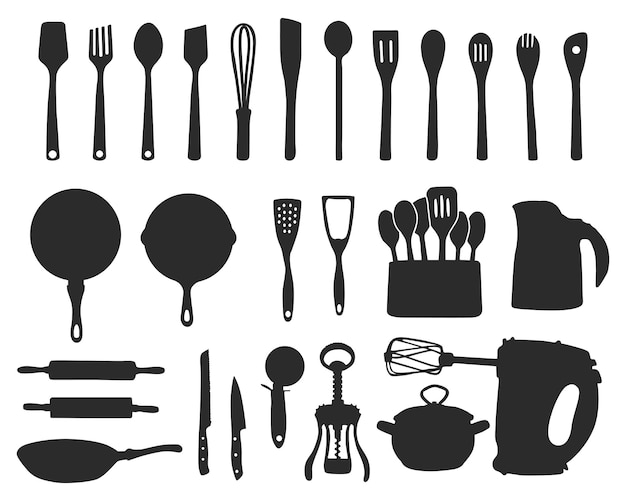 Silueta de herramientas de cocina, silueta de utensilios de cocina, herramientas de cocina SVG.