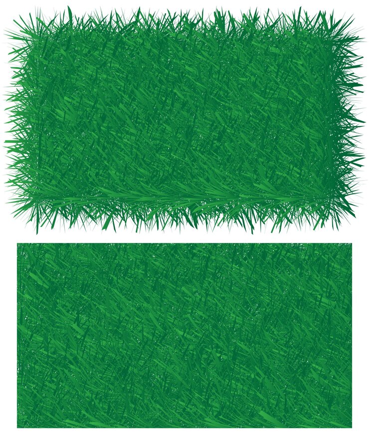 Vector silueta de hierba verde vector conjunto de primavera campo de plantación formas de césped o fronteras jardín