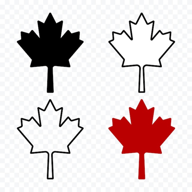 Silueta de hoja de arce canadiense Diseño creativo de arte vectorial