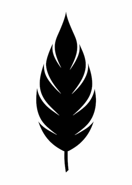 Silueta de hoja negra sobre un fondo blanco