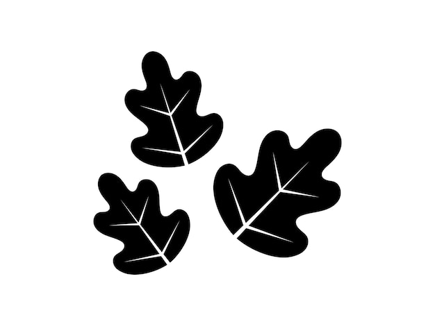 Silueta de las hojas de roble negro