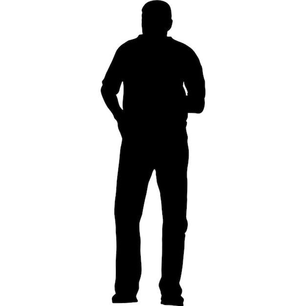 Silueta de un hombre caminando sobre un fondo blanco