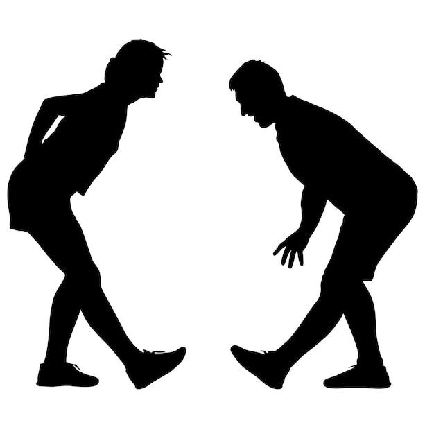 Silueta de un hombre caminando sobre un fondo blanco