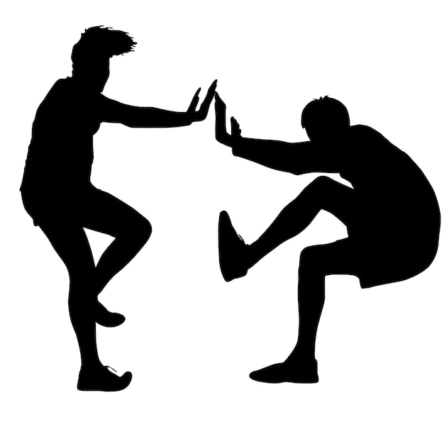 Silueta de un hombre caminando sobre un fondo blanco