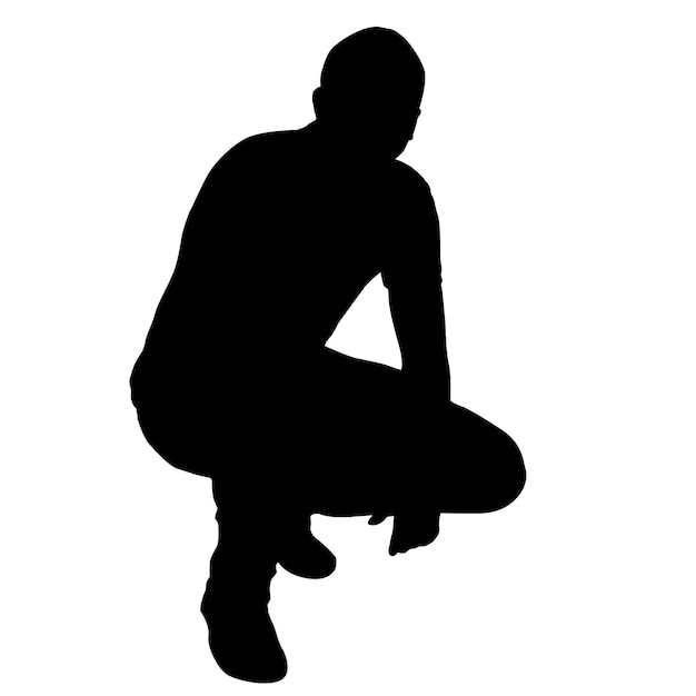 Silueta de un hombre caminando sobre un fondo blanco