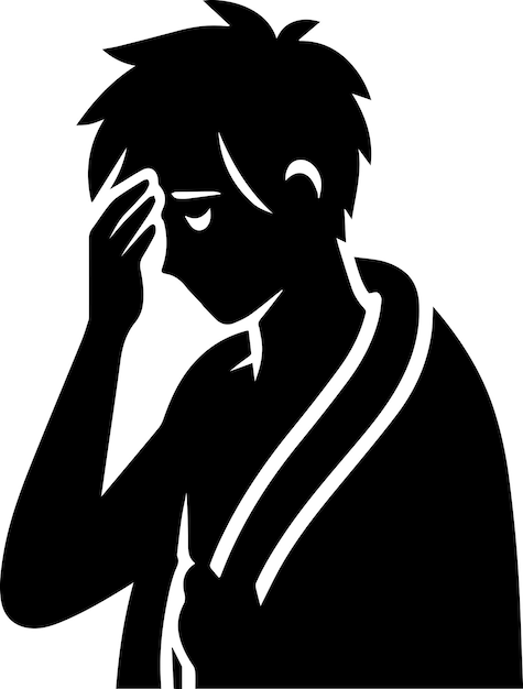 Una silueta de un hombre que sufre de fiebre Ilustración 6