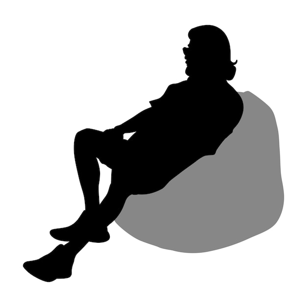 Vector silueta de un hombre sentado en un sillón