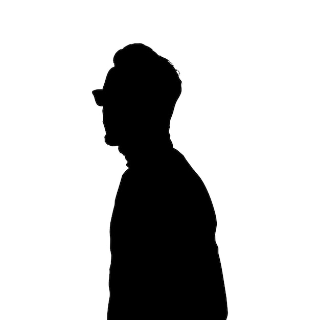 Silueta de hombre sobre fondo blanco vector aislado