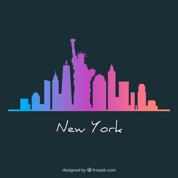 Vector silueta de horizonte de ciudad de nueva york