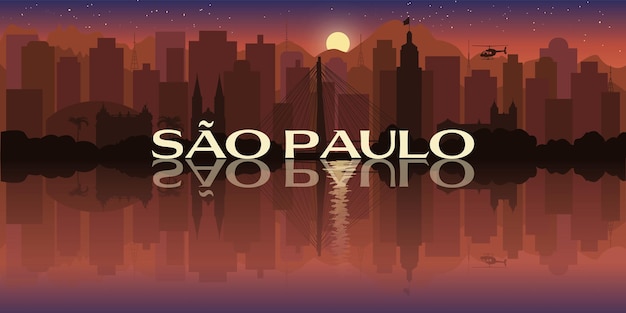 Vector silueta del horizonte de sao paulo