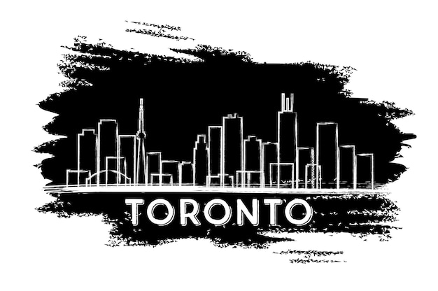 Silueta del horizonte de toronto. boceto dibujado a mano. ilustración de vector. concepto de turismo y viajes de negocios con arquitectura moderna. imagen para el cartel de presentación y el sitio web.