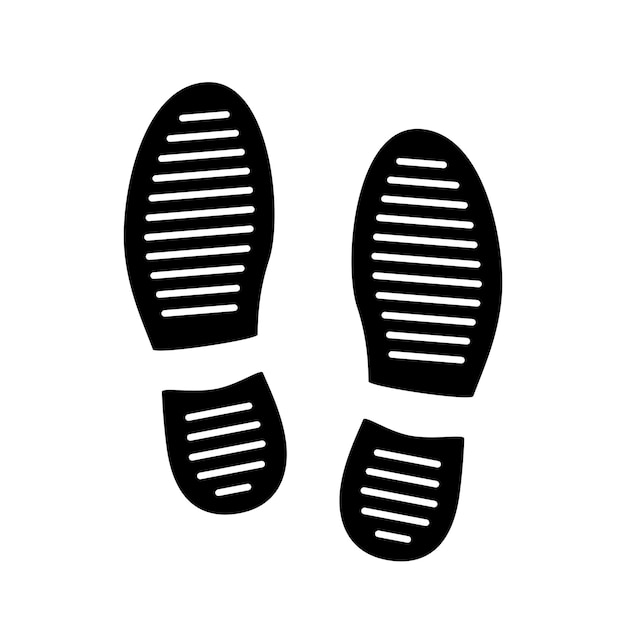 Silueta de huella Impresión de las suelas de los zapatos Impresión de la banda de rodadura de las botas zapatillas de deporte Icono de impresión