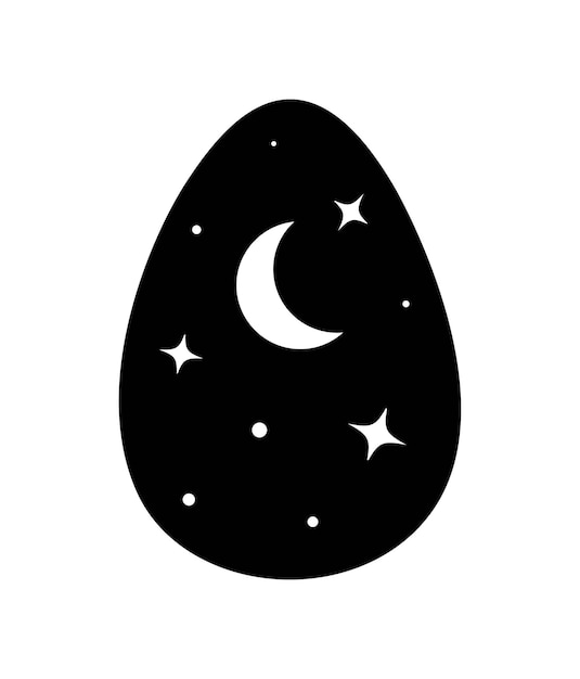 silueta de huevo negro