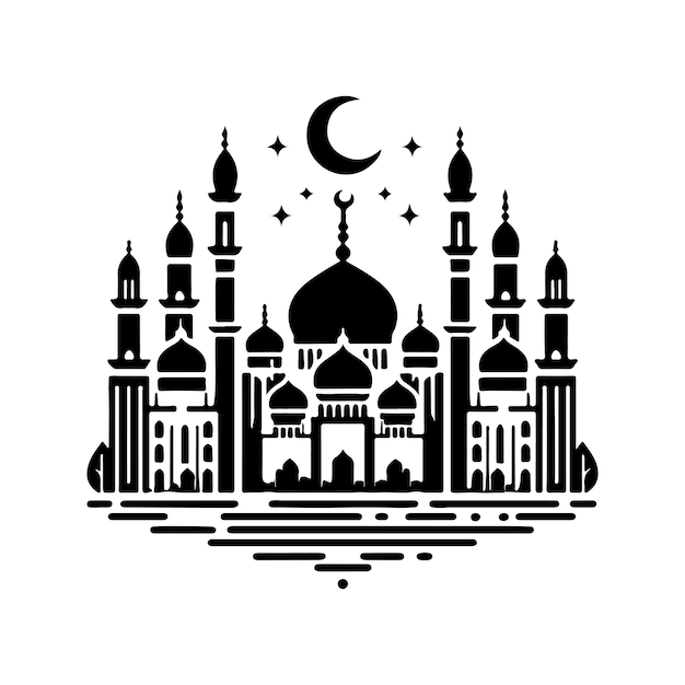 La silueta icónica del horizonte de la mezquita La majestuosa arquitectura islámica
