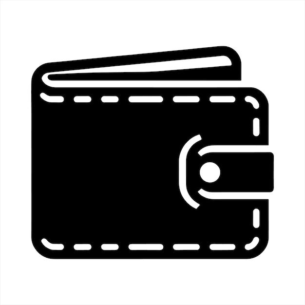 Silueta del icono de la billetera sobre fondo blanco