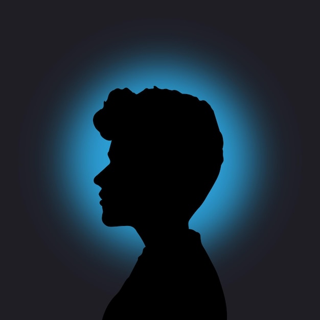 Silueta de icono de cabeza Conjunto de iconos de perfil Avatar de degradado Caras de silueta de perfil