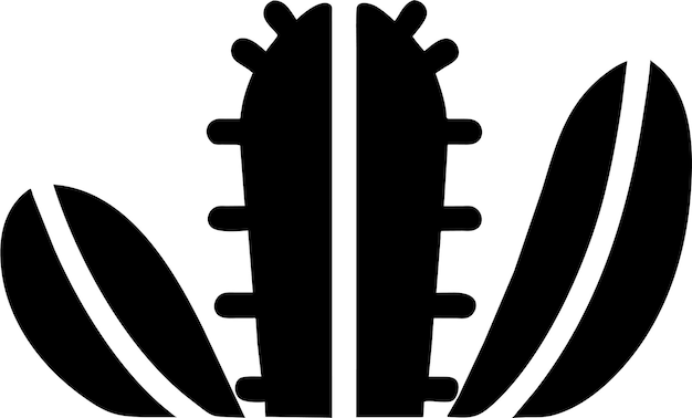 Silueta de icono de cactus simple en ilustración vectorial de estilo plano