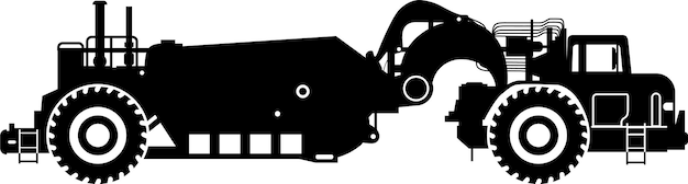 Silueta del icono del camión volquete en la ilustración vectorial de estilo plano