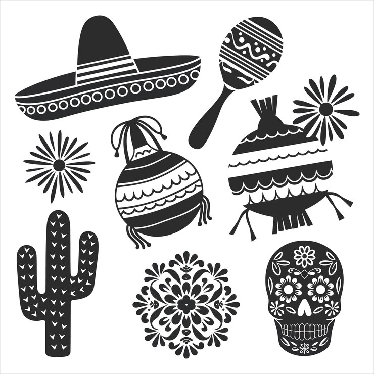 La silueta del icono del Cinco de Mayo