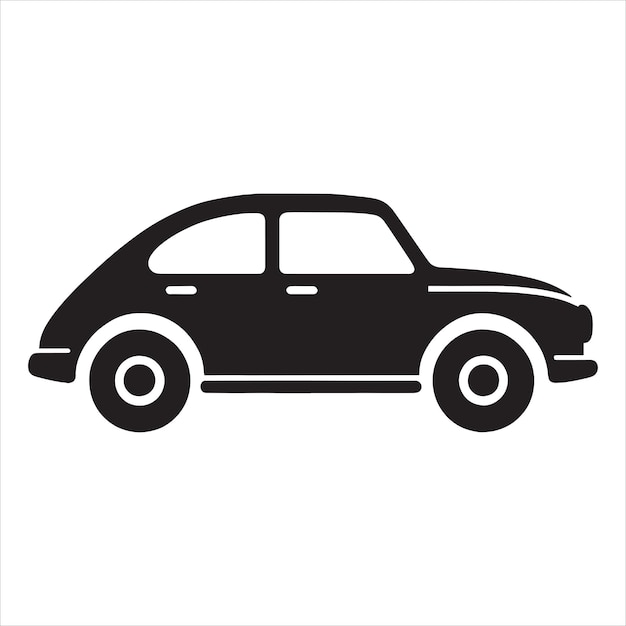 silueta del icono del coche ilustración vectorial del coche aislada