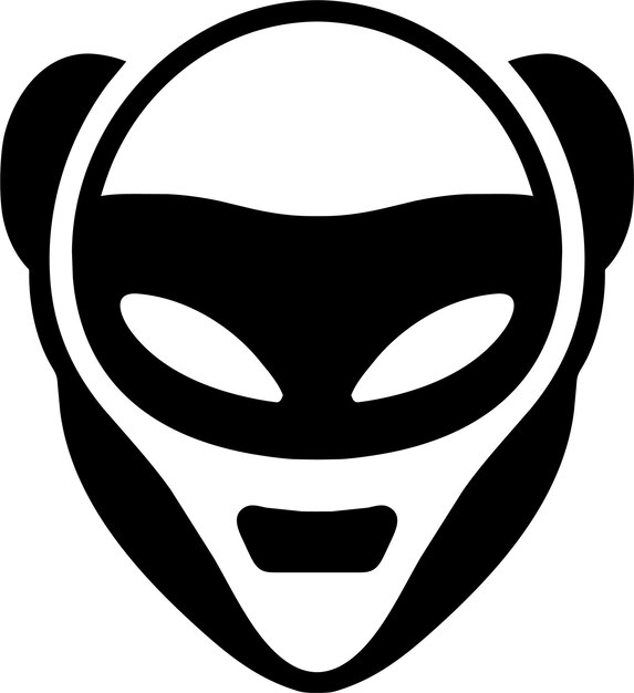 Silueta del icono de contorno extraterrestre espacial en ilustración vectorial de estilo plano
