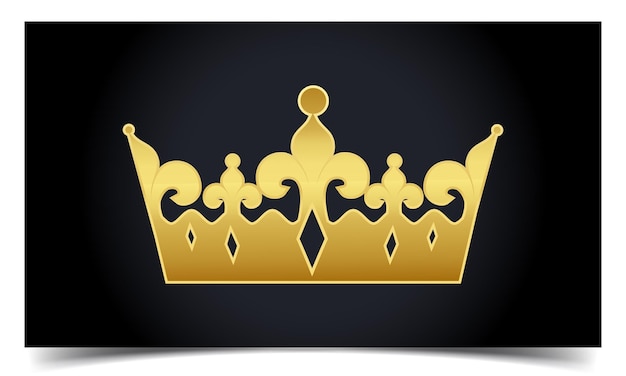 Silueta de icono de corona de rey real de oro de lujo