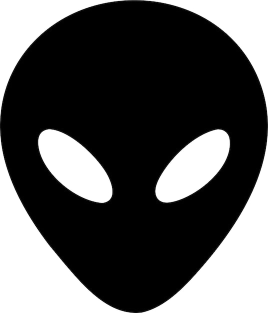 Silueta del icono extraterrestre espacial en la ilustración vectorial de estilo plano