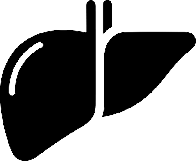 la silueta del icono del hígado mínima del clipart vectorial de color negro la silueta de fondo blanco 8