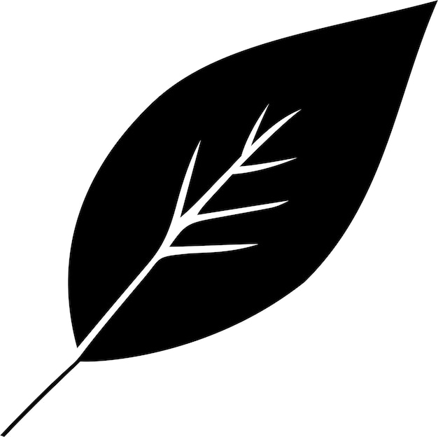 Silueta del icono de hoja de árbol en ilustración vectorial de estilo plano