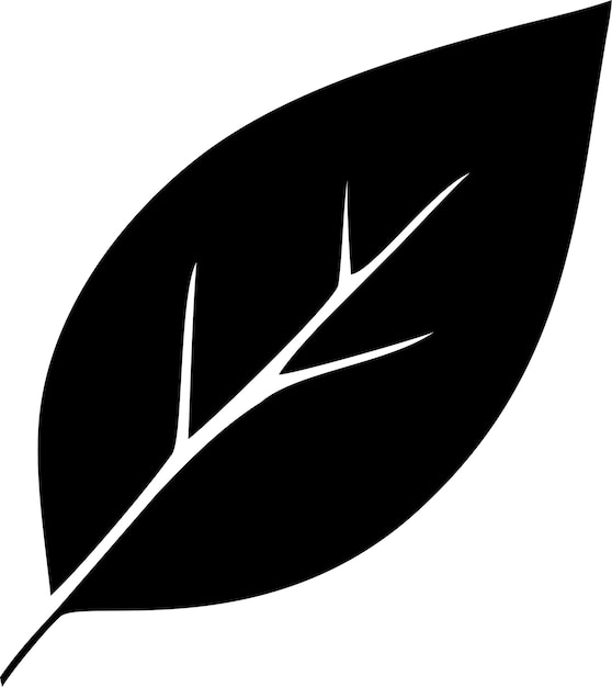 Silueta del icono de hoja de árbol en ilustración vectorial de estilo plano