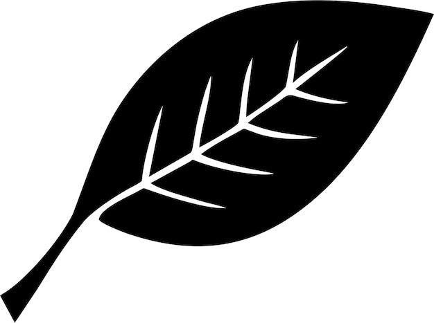 Silueta del icono de hoja de árbol en ilustración vectorial de estilo plano