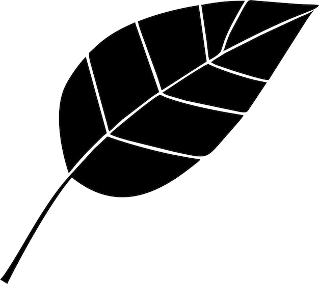 Silueta del icono de hoja de árbol en ilustración vectorial de estilo plano