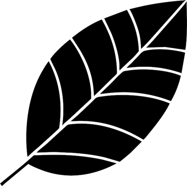 Silueta del icono de hoja de árbol en ilustración vectorial de estilo plano