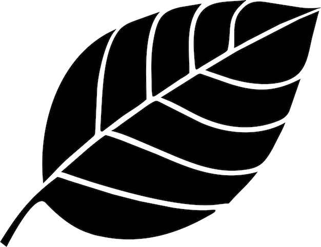 Silueta del icono de hoja de árbol en ilustración vectorial de estilo plano