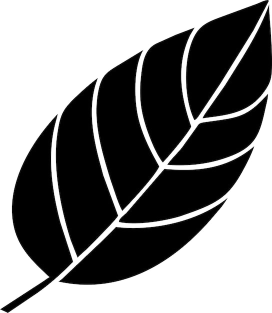 Silueta del icono de hoja de árbol en ilustración vectorial de estilo plano