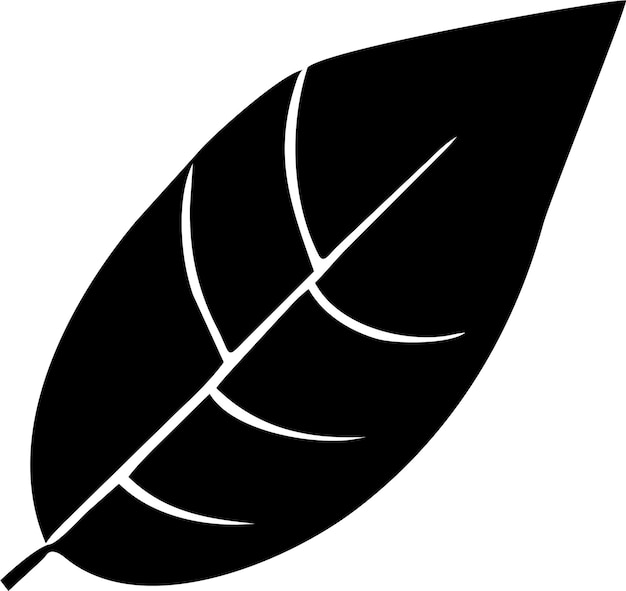 Silueta del icono de hoja de árbol en ilustración vectorial de estilo plano