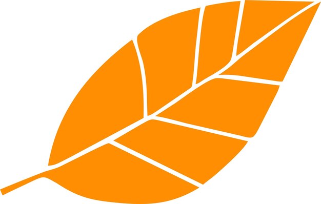 Silueta del icono de hoja de árbol de otoño naranja en ilustración vectorial de estilo plano