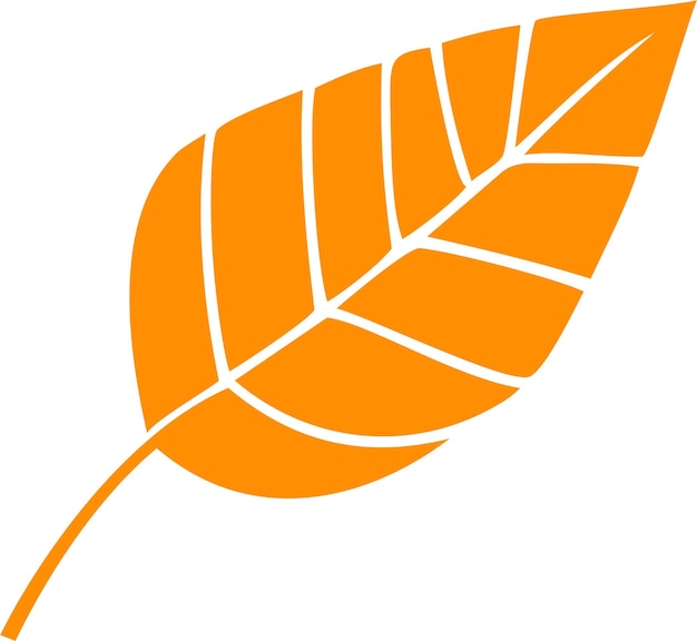 Vector silueta del icono de hoja de árbol de otoño naranja en ilustración vectorial de estilo plano