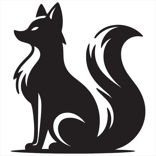 Silueta del icono del logotipo del zorro salvaje símbolo de la mascota del zorro plantilla del logotipo de la cabeza aislada logotipo del vector del zorro alto