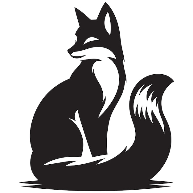 Silueta del icono del logotipo del zorro salvaje símbolo de la mascota del zorro plantilla del logotipo de la cabeza aislada logotipo del vector del zorro alto