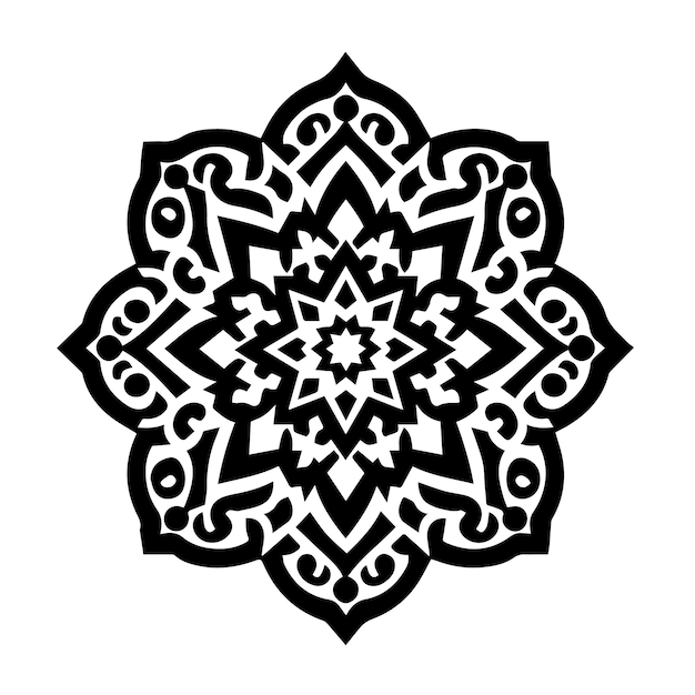 Silueta del icono ornamental islámico aislado en blanco