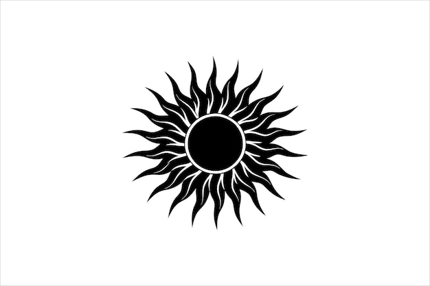 La silueta del icono de la puesta de sol