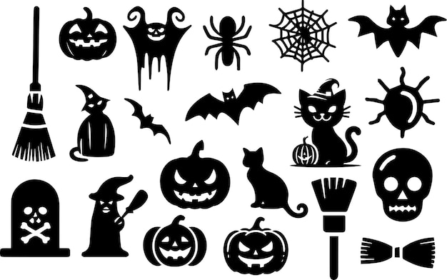 Silueta de icono de vector de elemento de Halloween 2