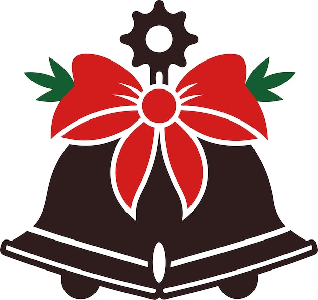 Silueta del icono vectorial de las campanas de Navidad en un fondo blanco