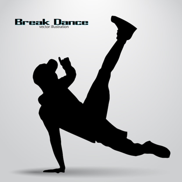 Vector silueta de una ilustración de bailarina de break