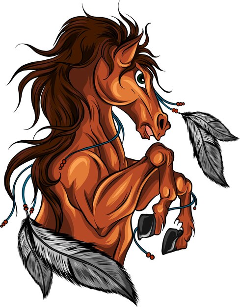 Vector silueta de la ilustración del caballo corriendo