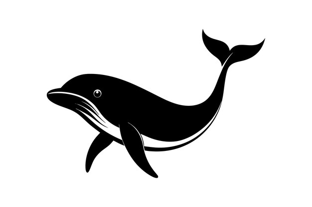 una silueta de la ilustración vectorial de la ballena