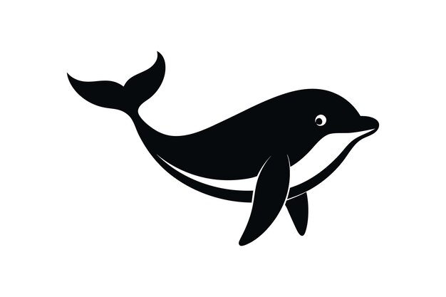 una silueta de la ilustración vectorial de la ballena