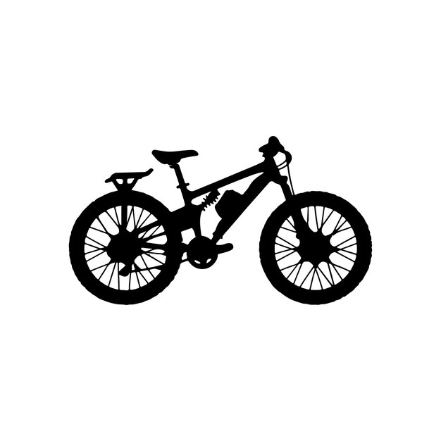 silueta de una ilustración vectorial de bicicletas cruzadas